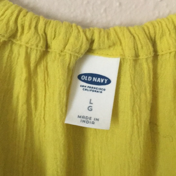 Old Navy 100% Cotton Lime Green Lace-Trim Blouse - Picture 6 of 6